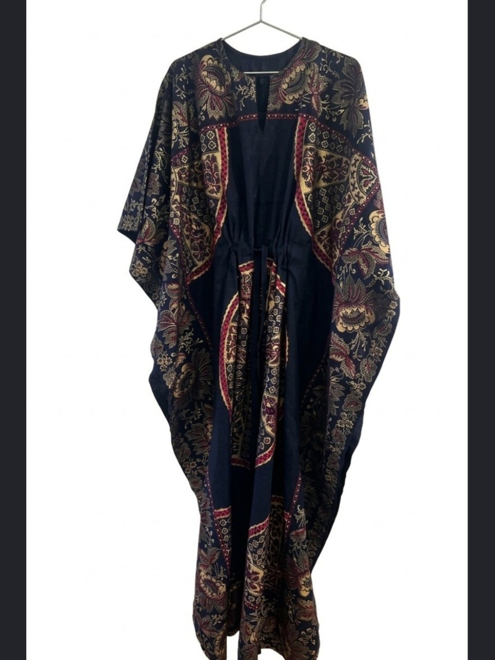 Bohemian Kaftan Dress Authentic Drawstring Front NWOT